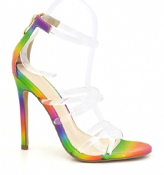 Fashion stilettos heel sandal round toe shoes colorful shoes