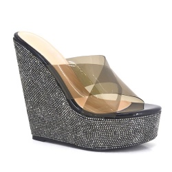 Hot sale wedge heel sandal with rhinestone