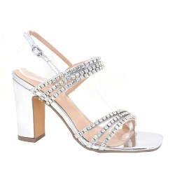 fashion block heel sandal with diamond comfortable shoes